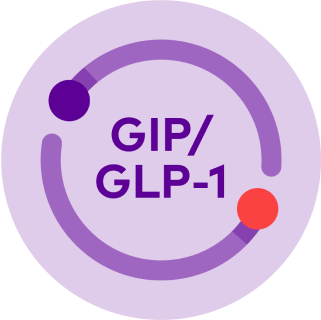 Ikona zobrazující duální efekt GIP/GLP-1